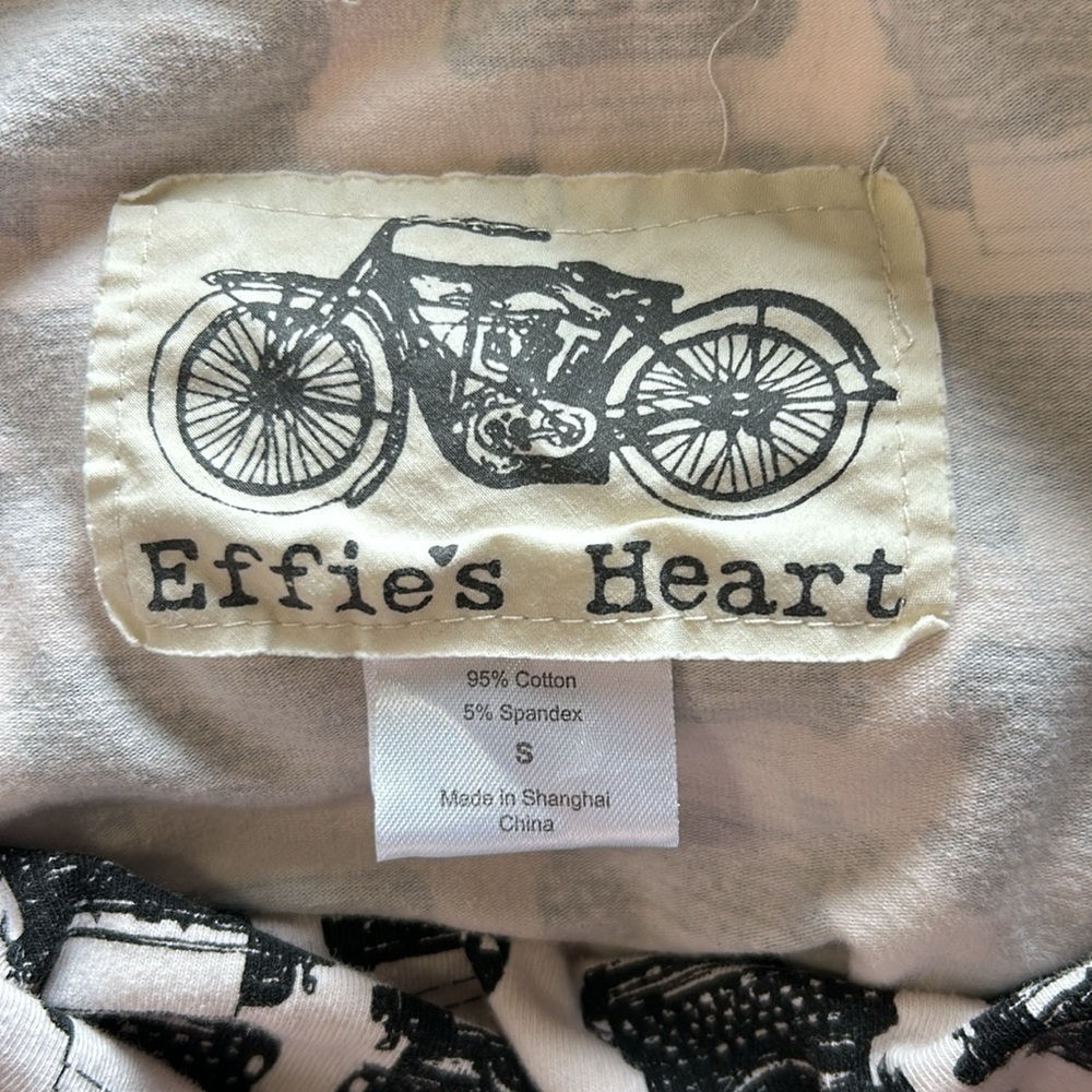 Effie's Heart ~ Typewriter Print Julliard Pullover Tunic Cowl Neck Cream Black S - Picture 7 of 10